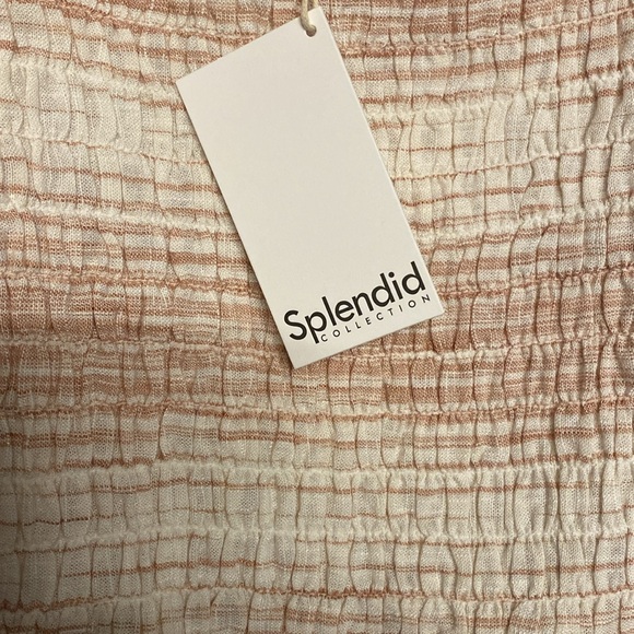 NWT Splendid Kira Smock Cropped Top rouged stripes Size L Color White multi - Picture 4 of 7